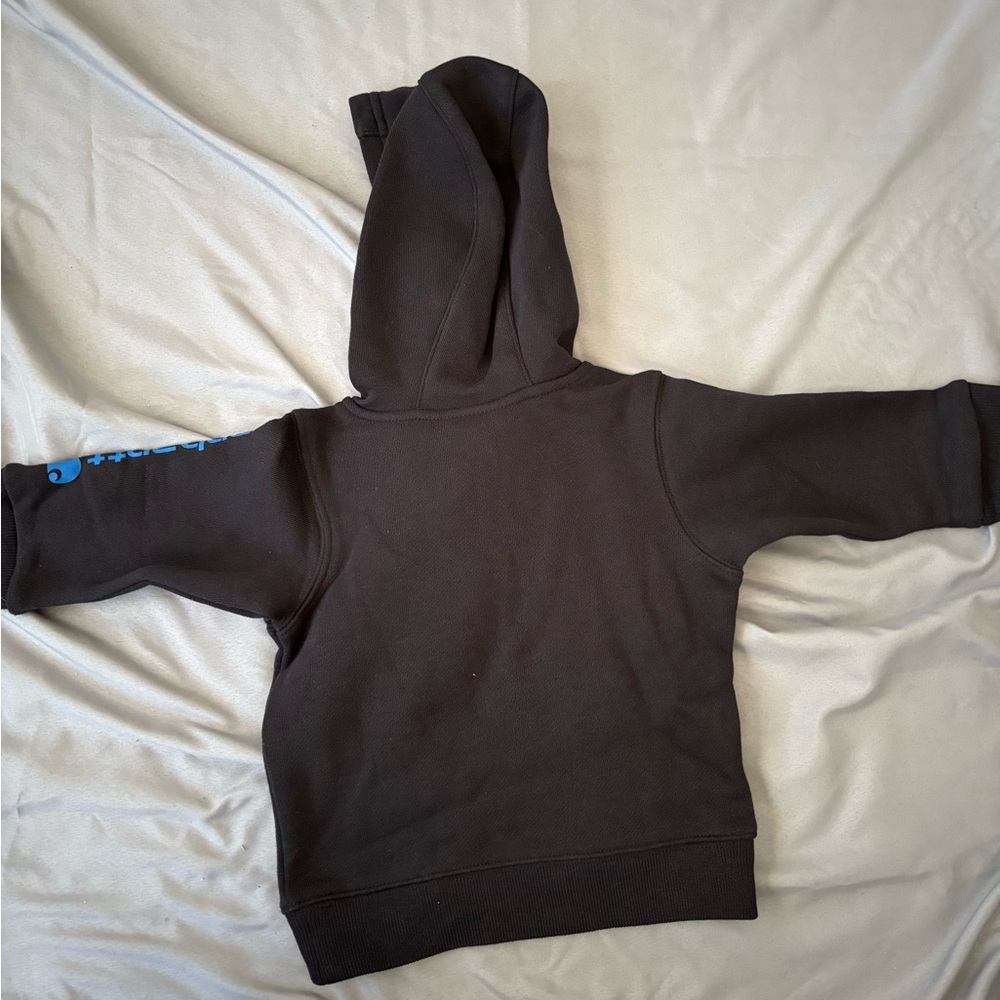 Carhartt Kids Black Zip Hoodie with Bright Blue Logo - Picture 7 of 7